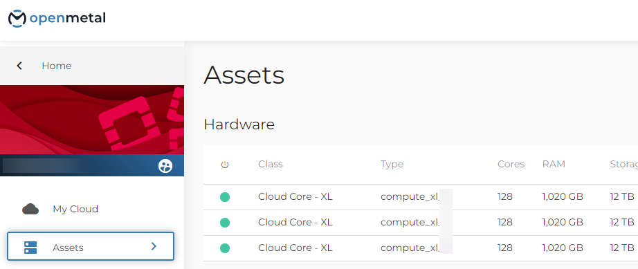 OpenMetal Central cluster management
