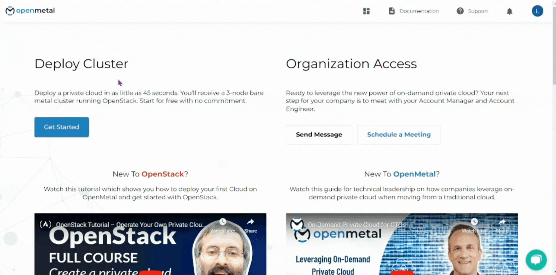 OpenMetal Cloud Deployment Quick Demo from Central Platform